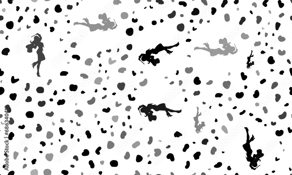 Abstract seamless pattern with enchantress symbols. Creative leopard backdrop. Vector illustration on white background