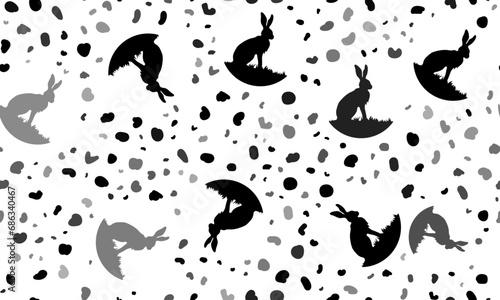 Abstract seamless pattern with hare symbols. Creative leopard backdrop. Vector illustration on white background