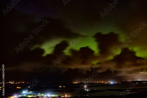 Night of one of the strongest Aurora Borealis above Dungloe and the island of Arranmore in County Donegal - Ireland