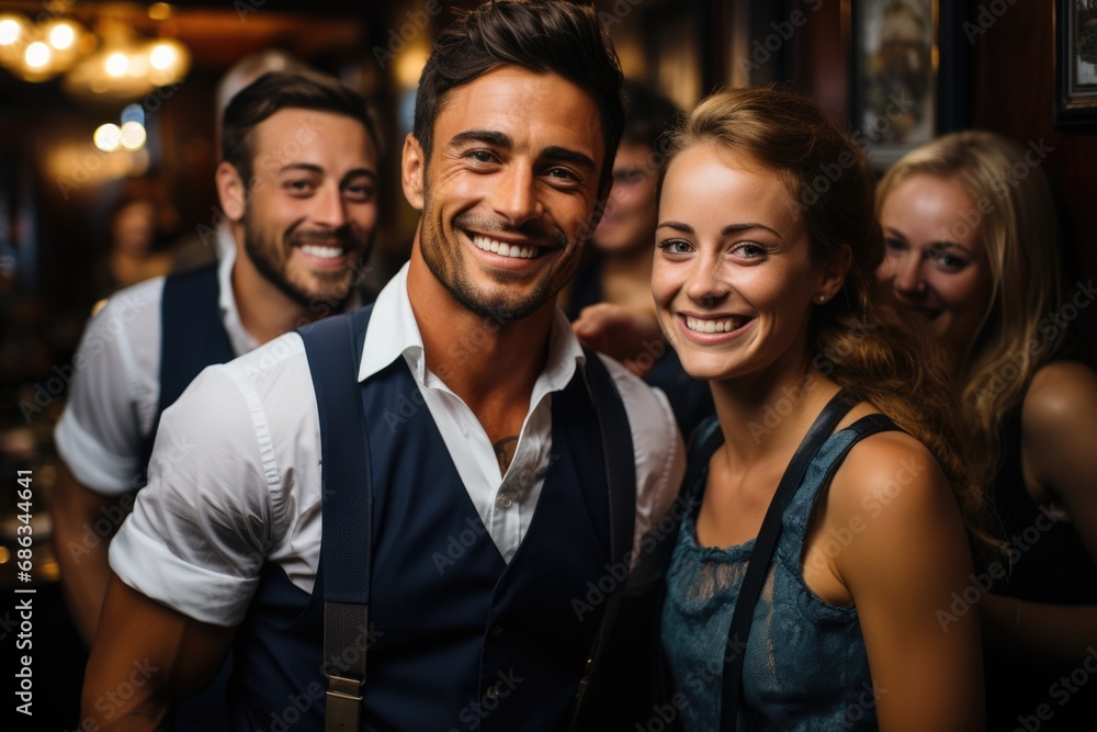 Obraz premium portrait of smiling waiters at the restaurant
