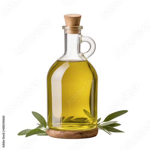 Glass bottle/jar with olive oil. Semi transparent. Can be either applied over light, colored or dark backgrounds. Olive leaves decoration.
