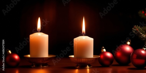 Lovely Christmas background with candles