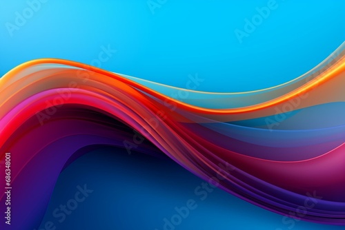 colorful curved lines against a blue background. Generative AI