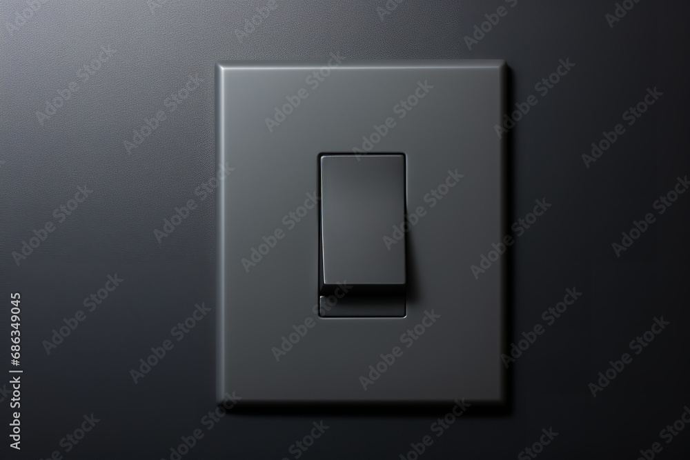 A grey background with a black light switch A grey background with a black light switch