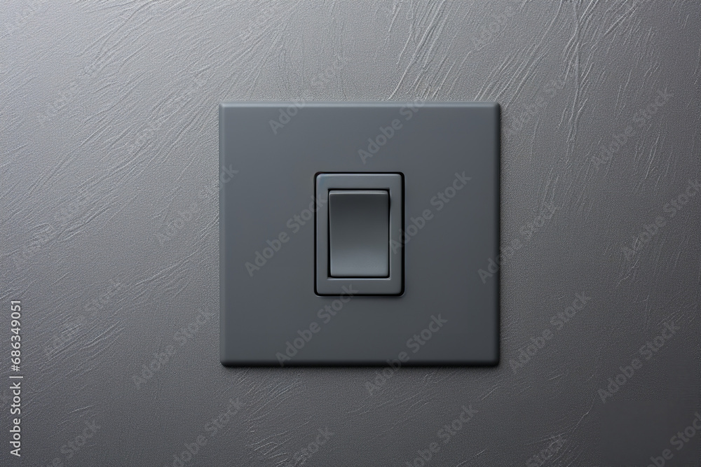 A grey background with a black light switch A grey background with a black light switch