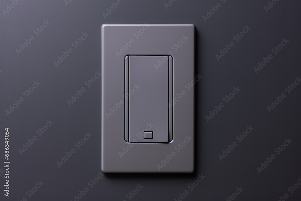 A grey background with a black light switch A grey background with a black light switch