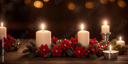 Lovely Christmas background with candles