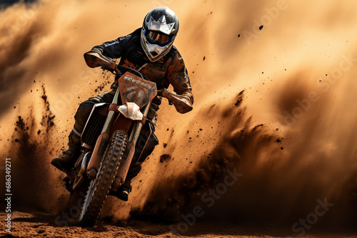Dust rises in the wake of a loud motocross rider © Nate