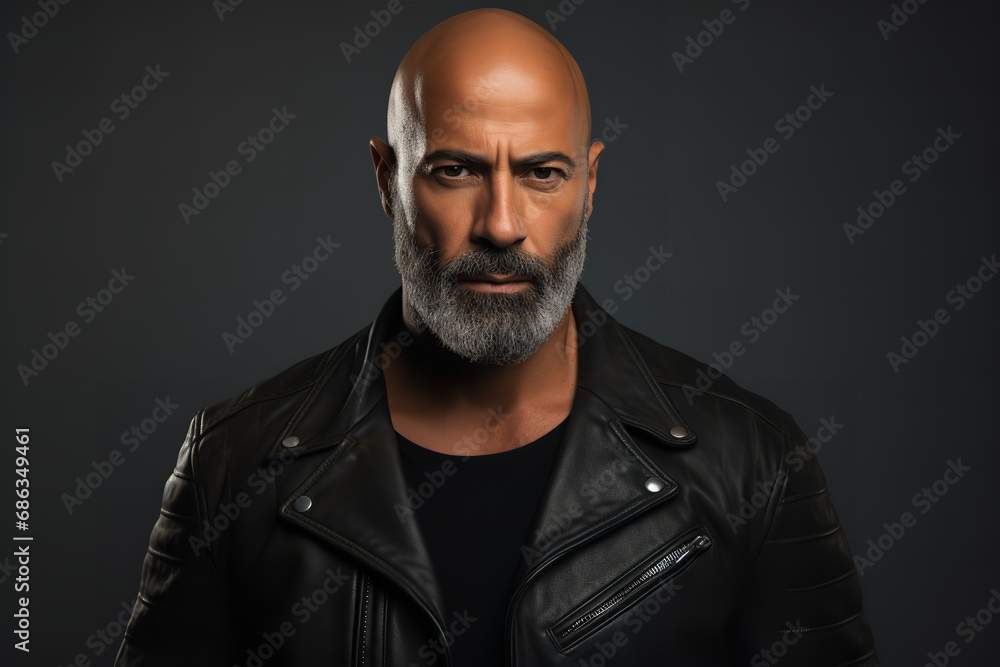 Medium shot portrait photography of a man in his 40s against a plain background Medium shot portrait photography of a man in his 40s against a plain background