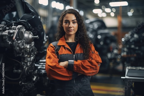 Female Engineer in Automotive Factory