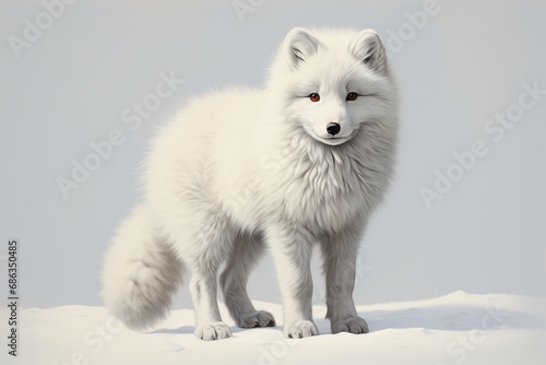 Charming Arctic Fox with Thick Winter White Fur © imagemir
