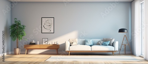 Contemporary Scandinavian flat interior design in