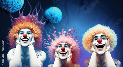 Three clowns in denial photo