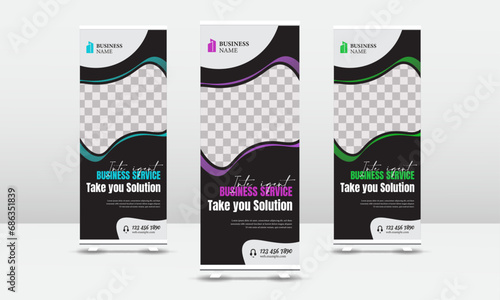 Corporate business roll up banner template design