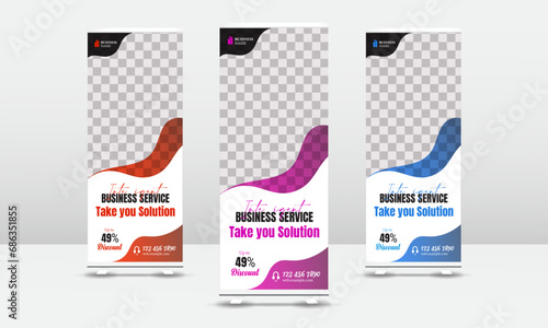 Corporate business roll up banner template design