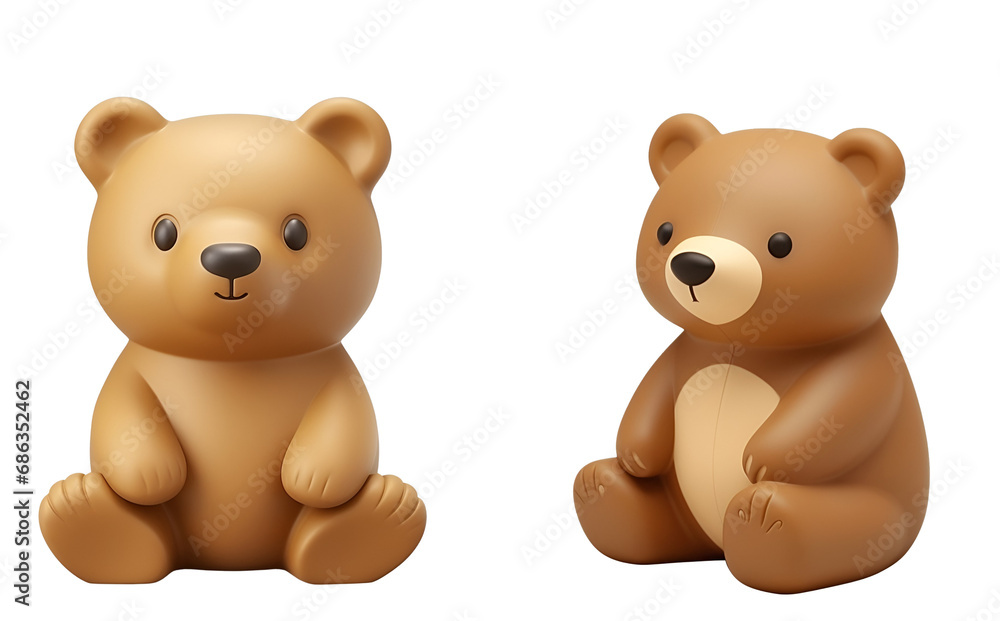 Plastic Bath Toy Style: 3D Rendered Cute Bear Set for Kids, Isolated on Transparent Background, PNG Plastic Bath Toy Style: 3D Rendered Cute Bear Set for Kids, Isolated on Transparent Background, PNG