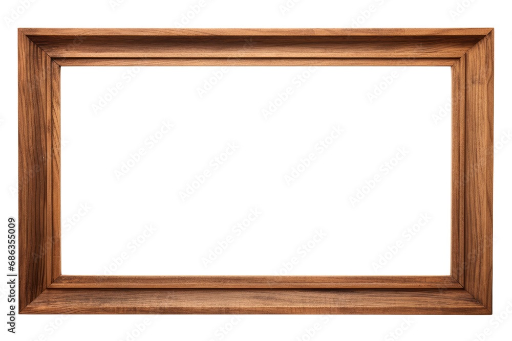 Wooden picture frame isolated on transparent background. Wooden picture frame isolated on transparent background.