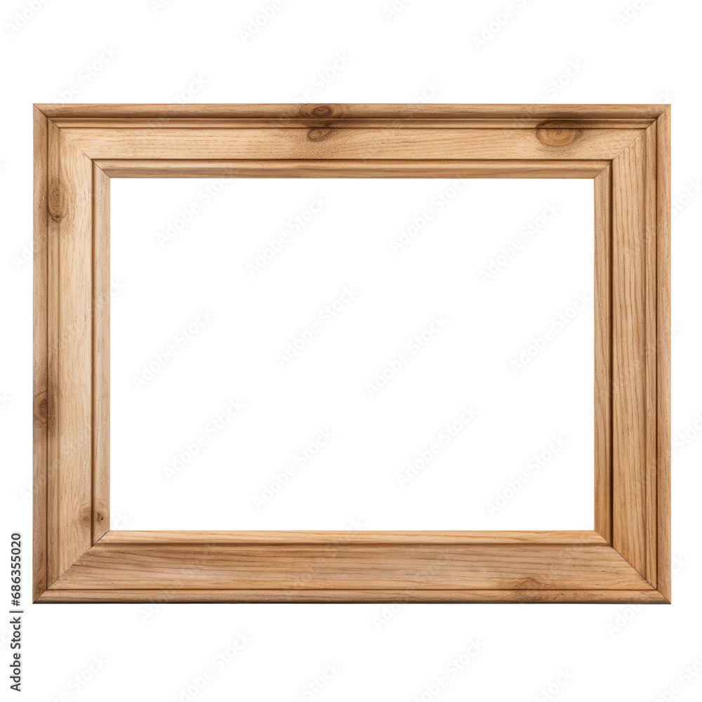 Wooden picture frame isolated on transparent background. Wooden picture frame isolated on transparent background.