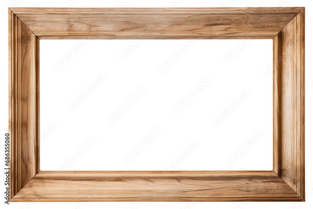 Wooden picture frame isolated on transparent background. Wooden picture frame isolated on transparent background.