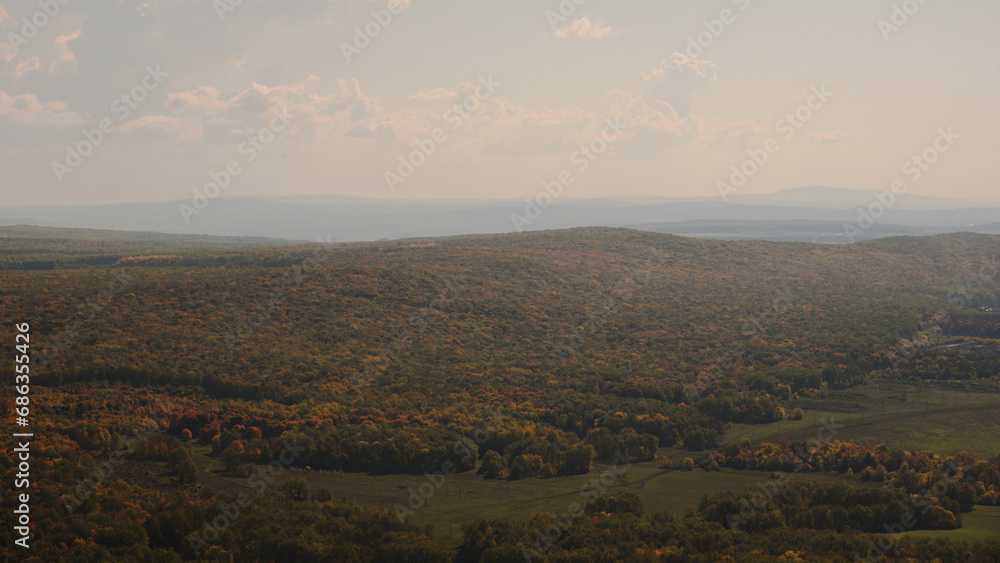 Fototapeta premium View from Mount Toratau. Ufa. Sterlitamak. Bashkortostan.