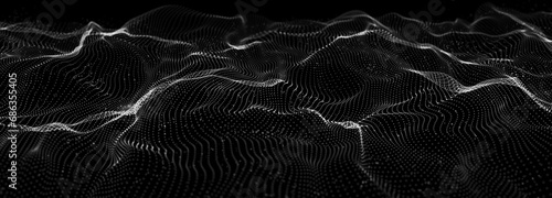 Data technology background. Plexus. Big data background. Connecting dots and lines on dark background. 3D rendering.