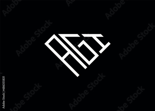 Modern letter A G I diamond shape logo And initial monogram A G I letter logo vector template.