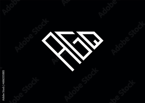 Modern letter A G Q diamond shape logo And initial monogram A G Q letter logo vector template