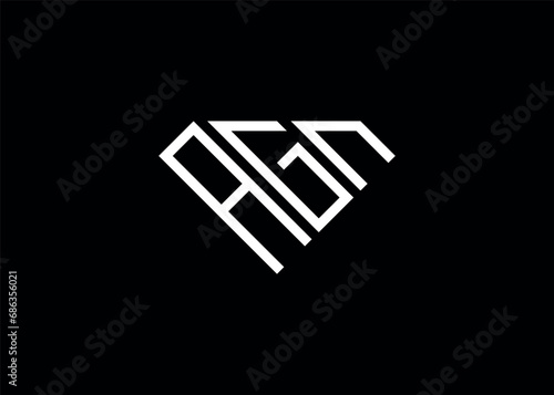 Modern letter A G N diamond shape logo And initial monogram A G N letter logo vector template.