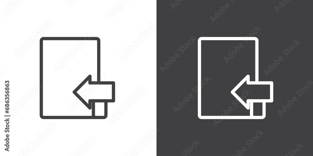 Icon line of move to folders vector, Folder Icon in trendy line style isolated on black and white backgr - obrazy, fototapety, plakaty 