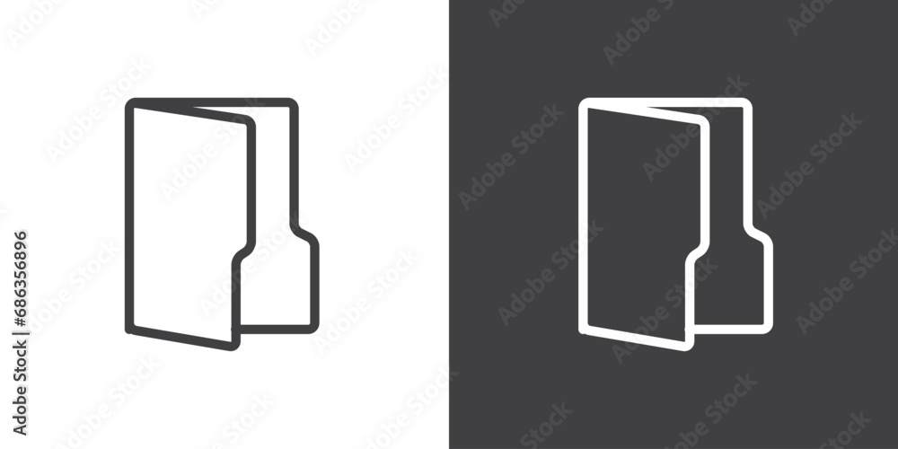 Icon line of Open folders vector, Folder Icon in trendy line style isolated on black and white background. - obrazy, fototapety, plakaty 