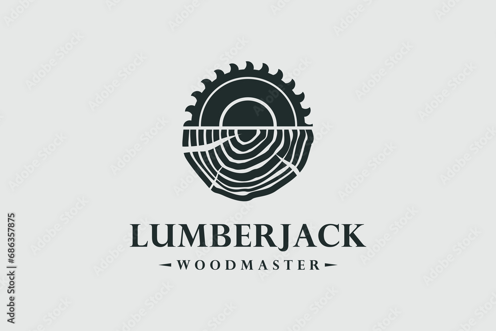 Lumberjack design element vector icon with creative unique concept - obrazy, fototapety, plakaty 