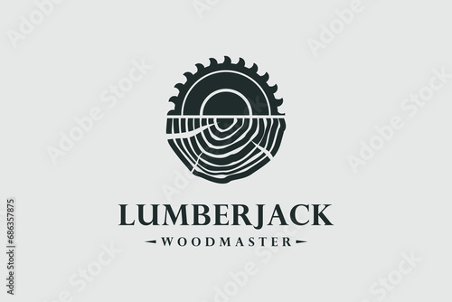Lumberjack design element vector icon with creative unique concept photo