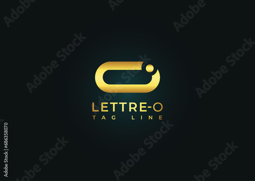 Luxury O letter logo sign vector design. Elegant linear monogram