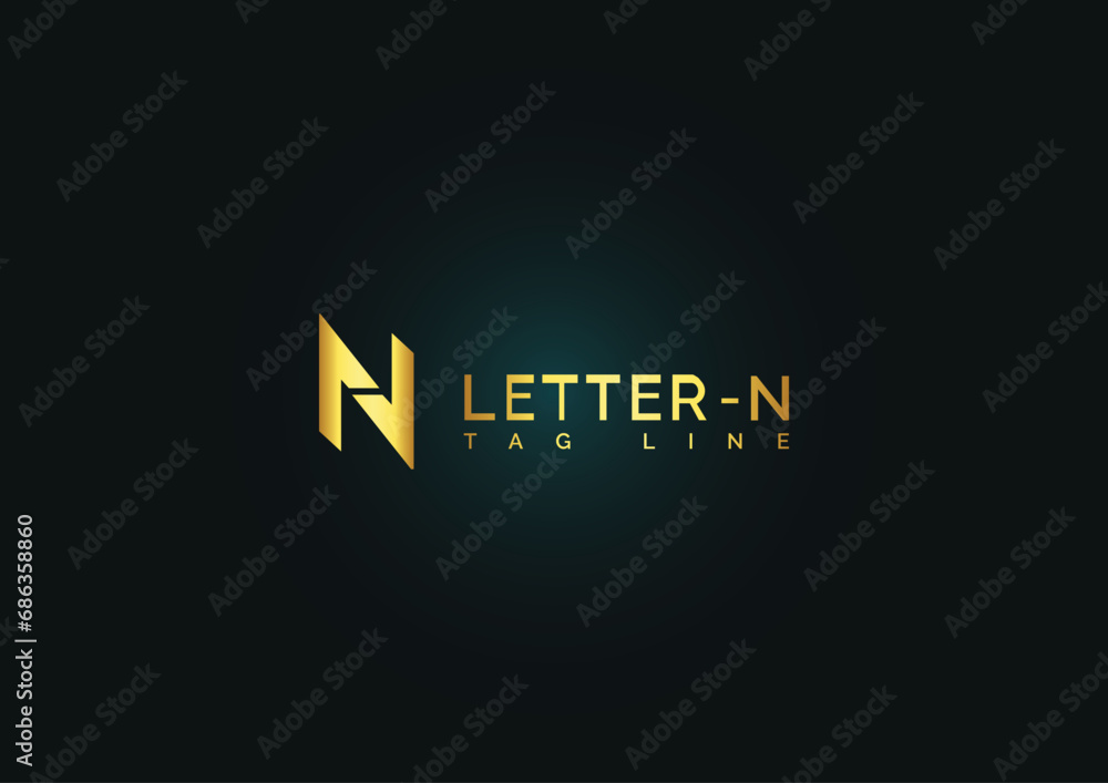 Luxury N letter logo sign vector design. Elegant linear monogram Luxury N letter logo sign vector design. Elegant linear monogram