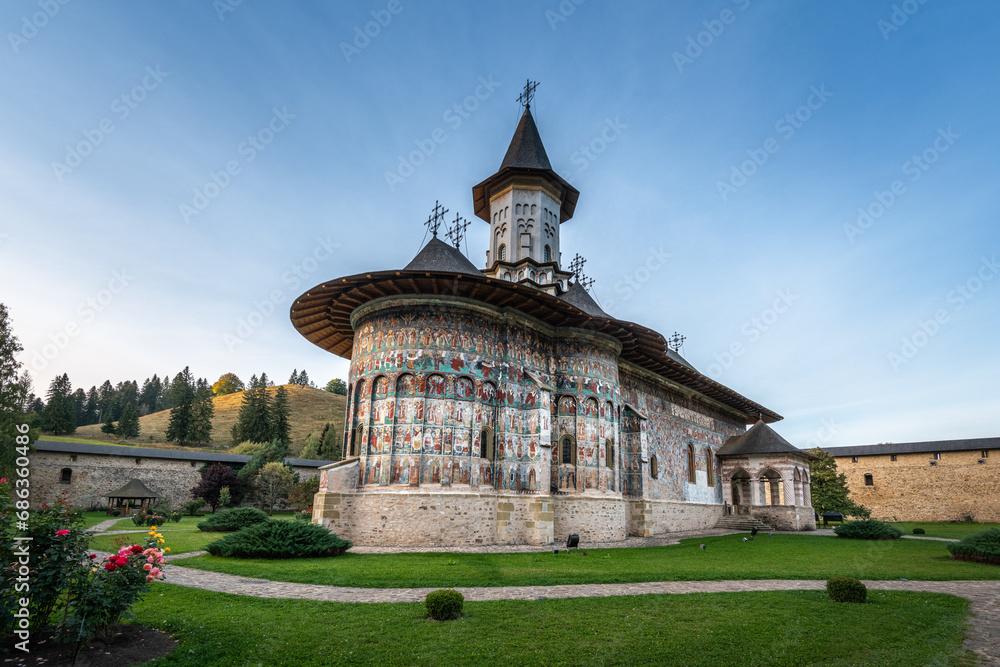 Sucevita is a painted monastery in Romania. One of Romanian Orthodox monasteries in southern Bucovina that are a UNESCO World Heritage site.