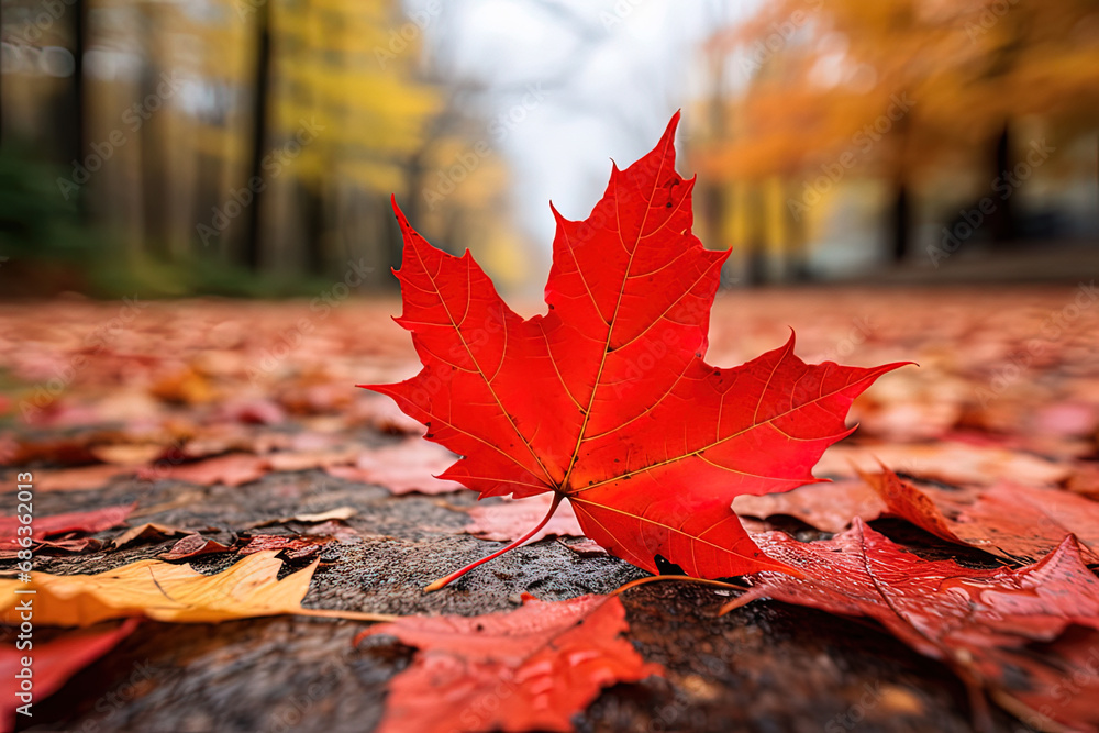 Vivid Red Maple Leaf Vivid Red Maple Leaf
