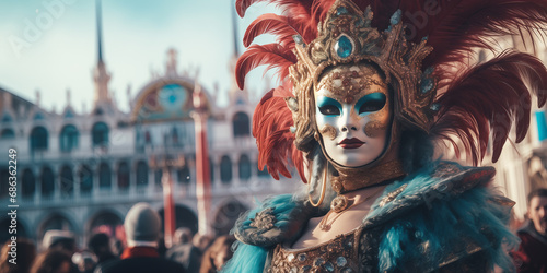 Intriguing Beauty: Venetian Carnival Mask in Italy's Artful Tradition