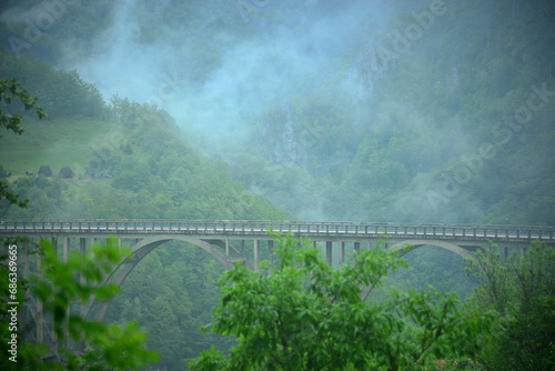 Fototapeta Naklejka Na Ścianę i Meble -  Montenegro, Zabljak Beautiful View of Djurdjevica bridge over the river Tara