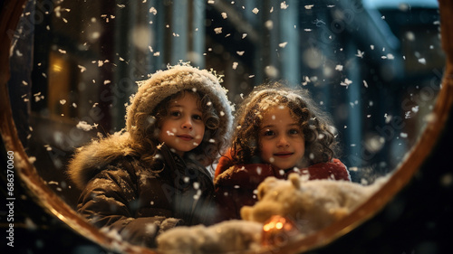 happy children in Snow