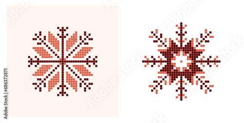  pixel snowflakes	