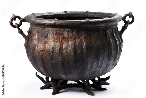 A single cauldron isolated on white background