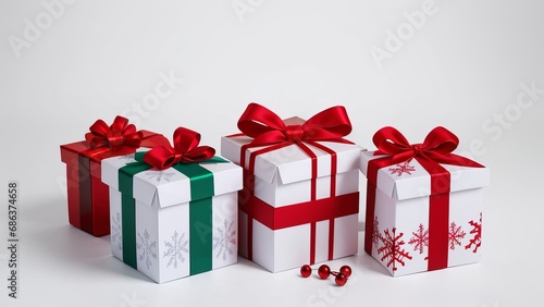 Christmas present backgrounds, ornament bells, ribbons © tee