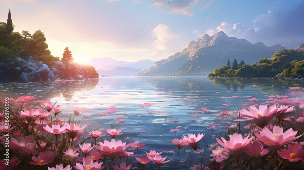 Sunrise at the Lotus Lake