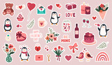 Big set of stickers for Valentine's day