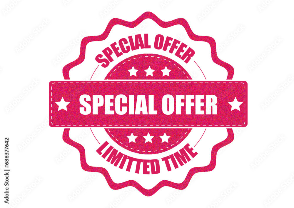 Special offer stamp icon in red Special offer stamp icon in red