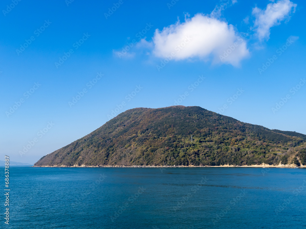 小豆島と瀬戸内海の風景。(香川県)
