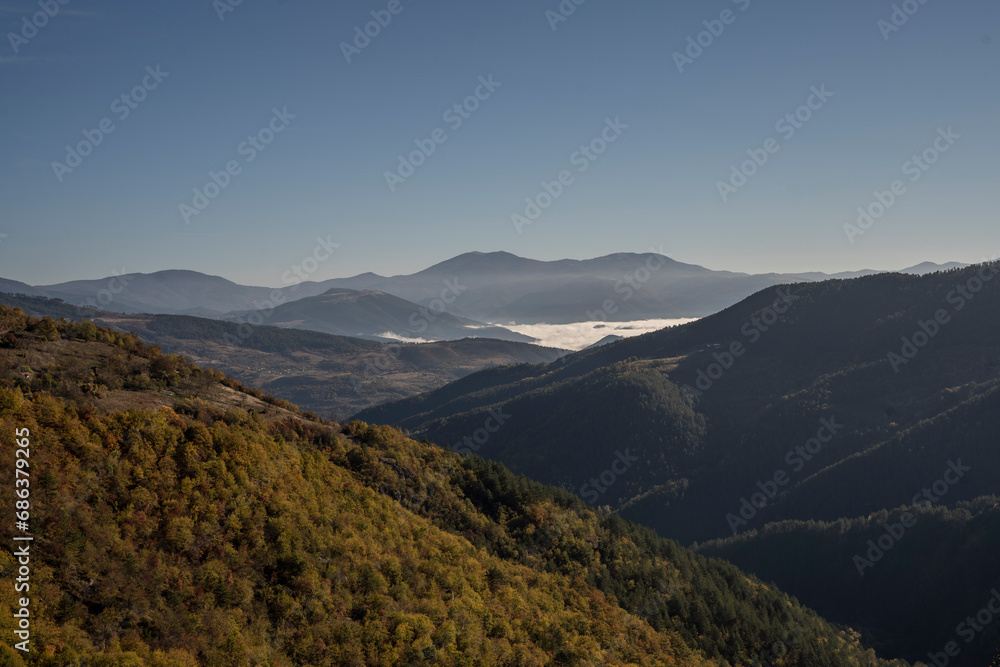 Panoramic view with mountain Golija tops on the horizon