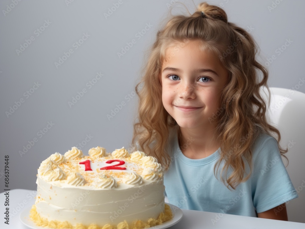 girl with birthday cake