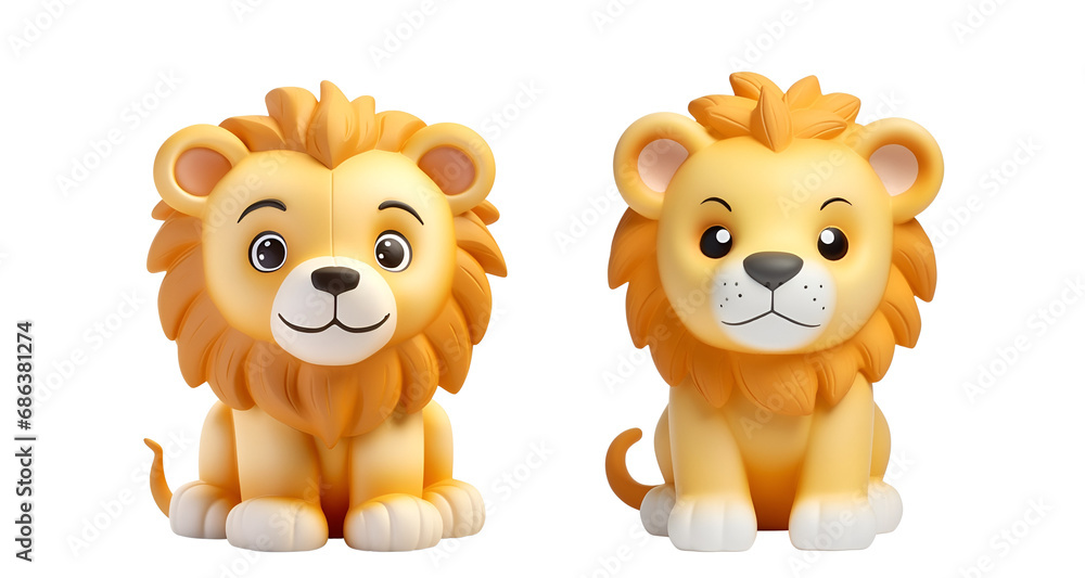 King of the Jungle: A Cute Lion Set in the Style of Kids’ Plastic Bath Toys, 3D Rendering Banner for Children, Isolated on Transparent Background, PNG King of the Jungle: A Cute Lion Set in the Style of Kids’ Plastic Bath Toys, 3D Rendering Banner for Children, Isolated on Transparent Background, PNG