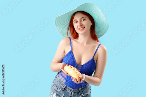 Beautiful young woman in be...